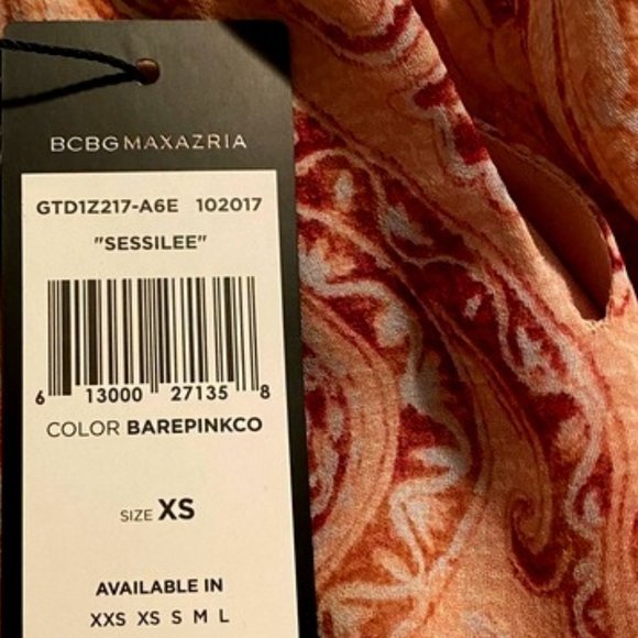 BCBG MAXAZRIA SESSILEE Baroque Paisley Halter Top Size XS $198 - Picture 6 of 6